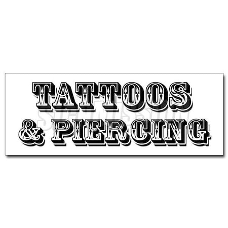 Signmission TATTOOS & PIERCING DECAL sticker parlor artwork artist pierce studio ink, D-48 Tattoos & Piercing D-48 Tattoos & Piercing